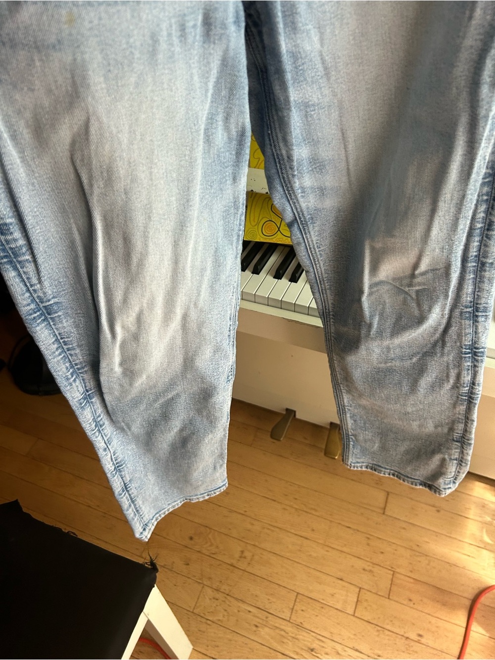 American Eagle Straight Leg Jeans Mens 32x30 Light Wash Blue Denim Stretch - Picture 11 of 16